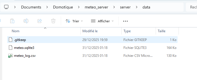 Organisation des données (SQLite + CSV, export Excel)